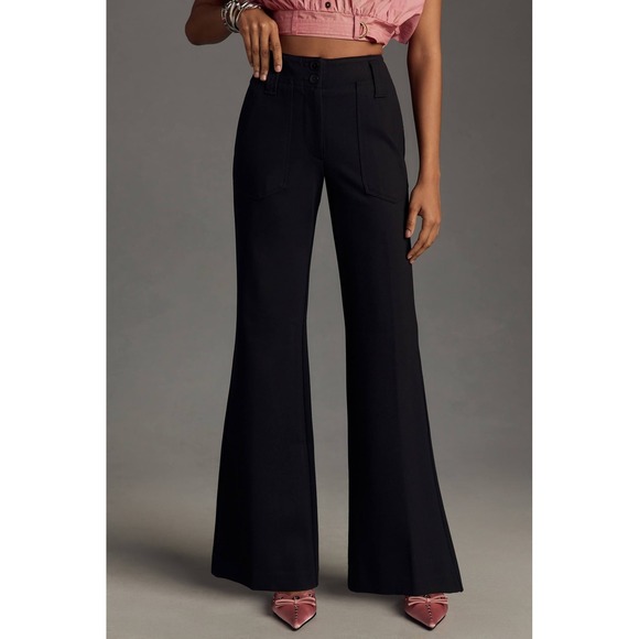 Maeve by Anthropologie Pants - Maeve by Anthropologie Black High Waisted Flare Leg Pants Women's US 10